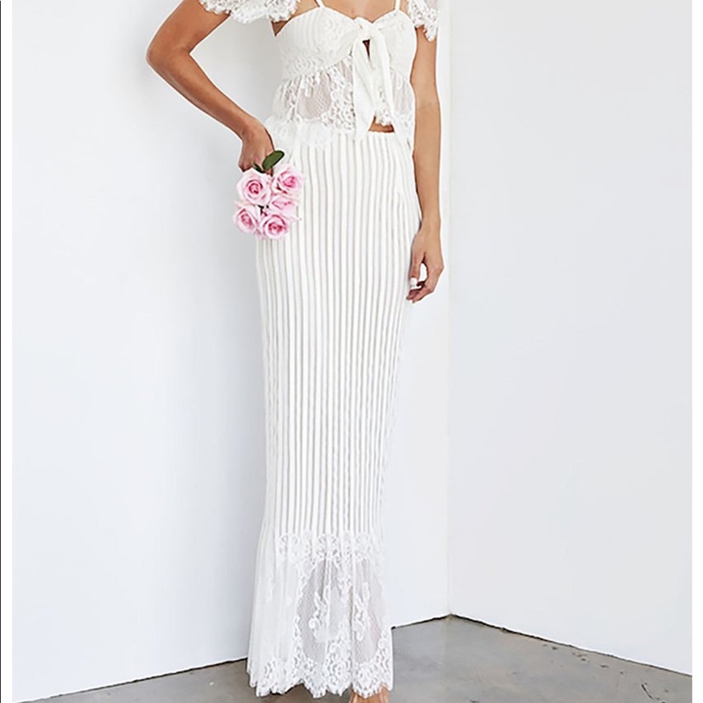 Floor length lace skirt